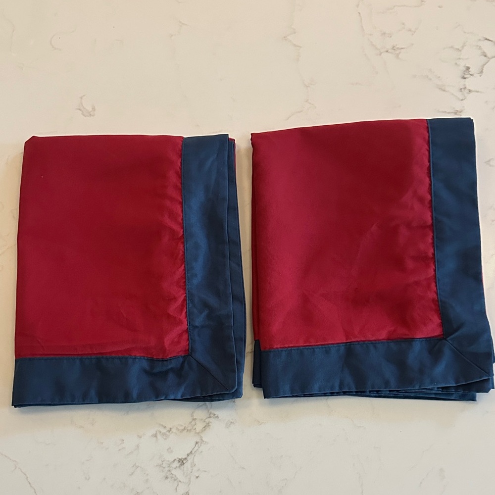 King Size Reversible Burgundy and Navy Pillow Shams